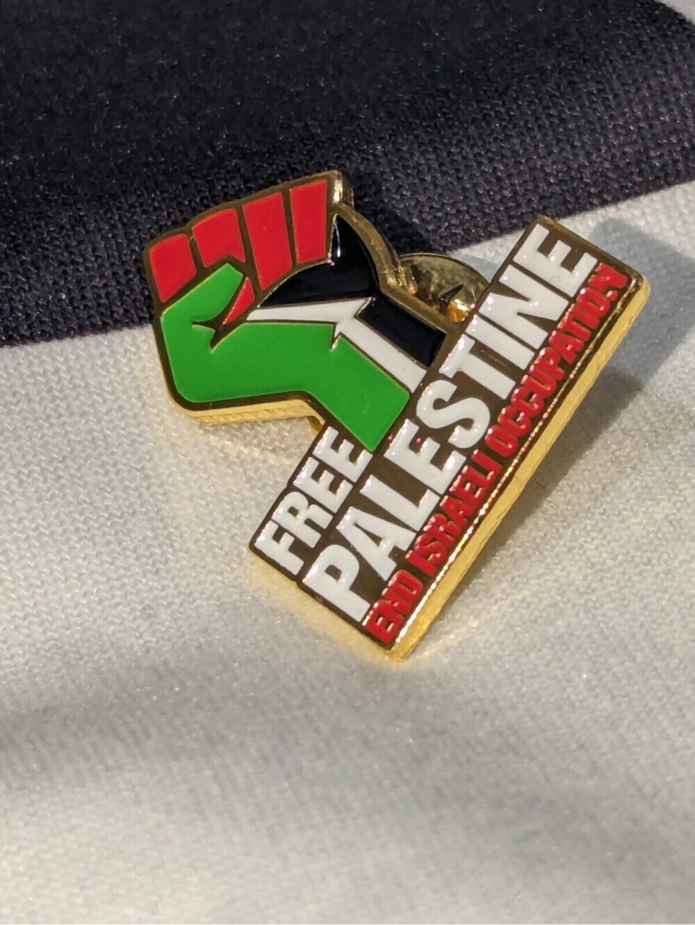 Free Palestine End Apartheid Graphic T-Shirt + Enamel Pin Unisex S M L - Picture 6 of 9